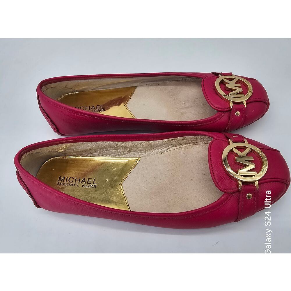 Michael Kors Flats Pink Leather Slip On Moccasin Drivers Moc Women's 7M - Picture 9 of 10